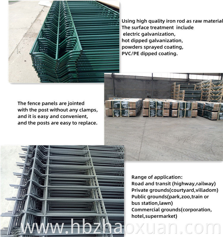 Peach Shape Post Welded Wire Mesh Fence Cheap Fencing PVC Coated Dark Green Factory Price